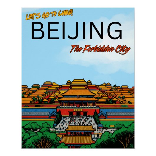 Die Verbotene Stadt Peking China Reise Poster (Vorderseite)