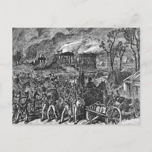 Die Verbrennung Washingtons, 1814 Postkarte (Vorderseite)