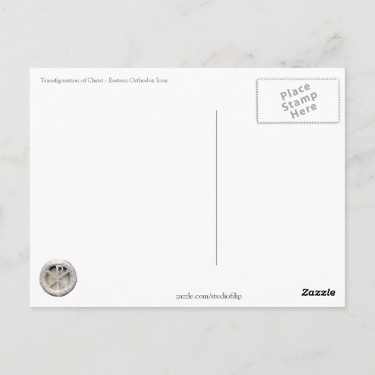 Die Verdeutlichung Christi Postkarte (Rückseite)