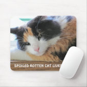 Die verdorbene verdorbene Katze lebt hier Mousepad (Mit Mouse)