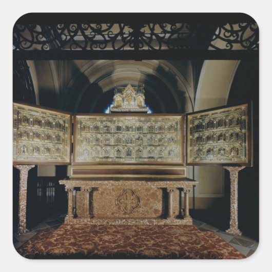 Die "Verduner Altar" mit Paneelen Quadratischer Aufkleber (Vorderseite)