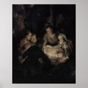 Die Verehrung der Hirten, Detail, 1646 Poster