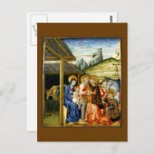 Die Verehrung der Magi durch Giovanni di Paolo Postkarte (Vorne/Hinten)