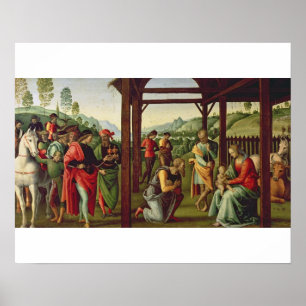 Die Verehrung der Magi (Öl auf Tafel) (siehe auch Poster