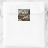 Die Verehrung der Magi Quadratischer Aufkleber (Tasche)