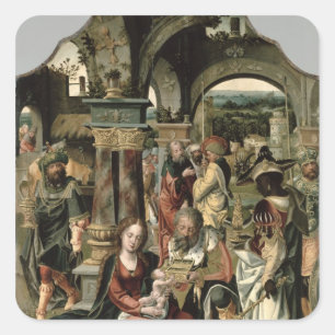 Die Verehrung der Magi Quadratischer Aufkleber