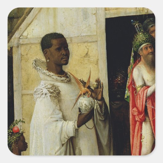 Die Verehrung der Magi Quadratischer Aufkleber (Vorderseite)