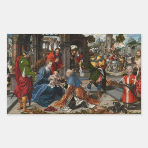 Die Verehrung der Magi Rechteckiger Aufkleber