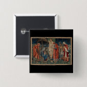 Die Verehrung der Magi (von Edward Burne-Jones) Button (Vorne & Hinten)