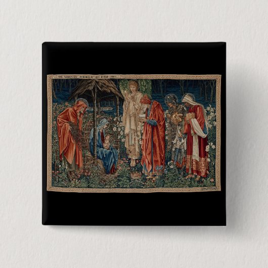 Die Verehrung der Magi (von Edward Burne-Jones) Button (Vorderseite)