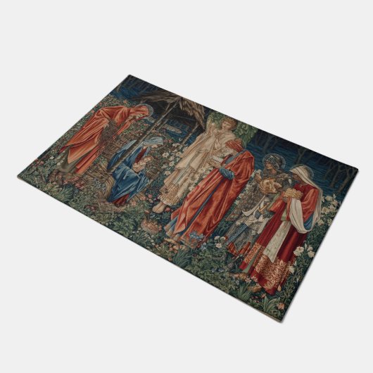 Die Verehrung der Magi (von Edward Burne-Jones) Fußmatte (Schrägansicht)