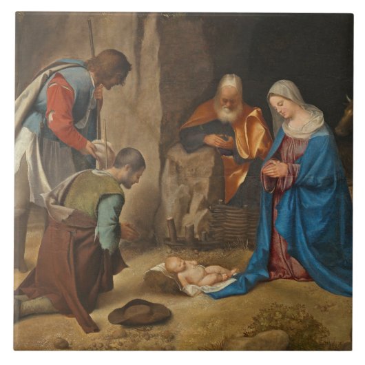 Die Verehrung der Schäfer, 1505-10 Fliese (Vorderseite)