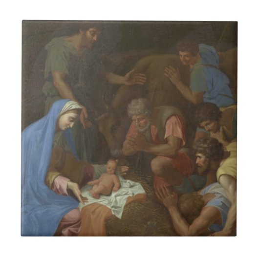 Die Verehrung der Schäfer circa 1653 Fliese (Vorderseite)