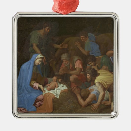 Die Verehrung der Schäfer circa 1653 Silbernes Ornament (Vorne)