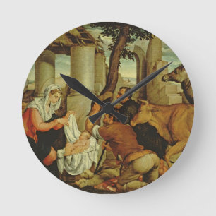 Die Verehrung der Schäfer Runde Wanduhr