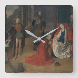 Die Verehrung der Weisen Quadratische Wanduhr