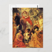 Die Verehrung des Eucharisten durch Jacob Jordaens Postkarte (Vorne/Hinten)