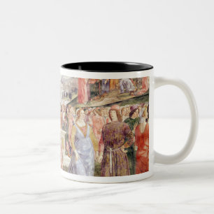 Die Verehrung des goldenen Kalbs Zweifarbige Tasse
