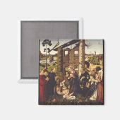 Die Verehrung des Kindes mit Heiligen und Spendern Magnet (Vorderseite/Rückseite)