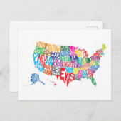 Die Vereinigten Staaten in Namen Postkarte (Vorne/Hinten)