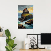 Die verfallenden Echos eines alten Holzhauses Poster (Heimbüro)