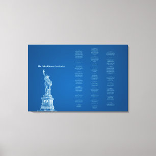 Die Verfassung der Vereinten Staaten - Blue and Li Leinwanddruck
