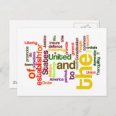 Die Verfassung der Vereinten Staaten Präambel der  Postkarte (Vorne/Hinten)