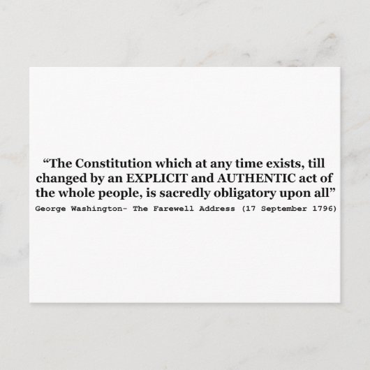 Die Verfassung ist für alle heimlich obligatorisch Postkarte (Vorderseite)