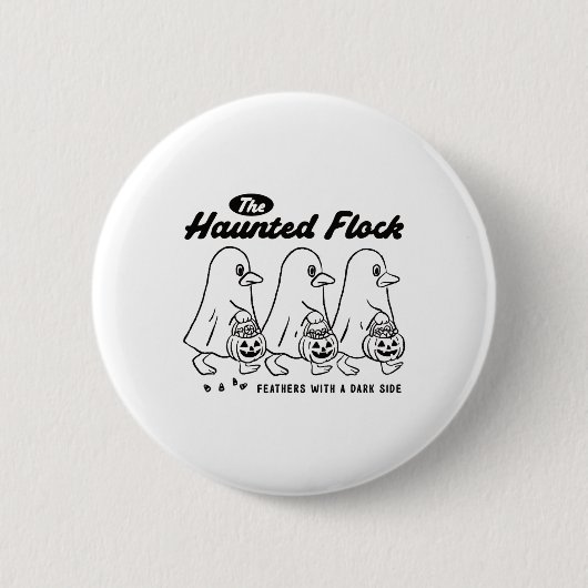 Die verfluchte Herde Geisterenten Lustiger Hallowe Button (Vorderseite)