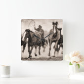 Die Verfolgung I Quadratische Wanduhr (Zuhause)