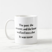 Die Vergangenheit, das Geschenk und die Zukunft Kaffeetasse (Links)