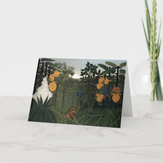 Die Vergangenheit des Löwen | Henri Rousseau Karte (Vorderseite)