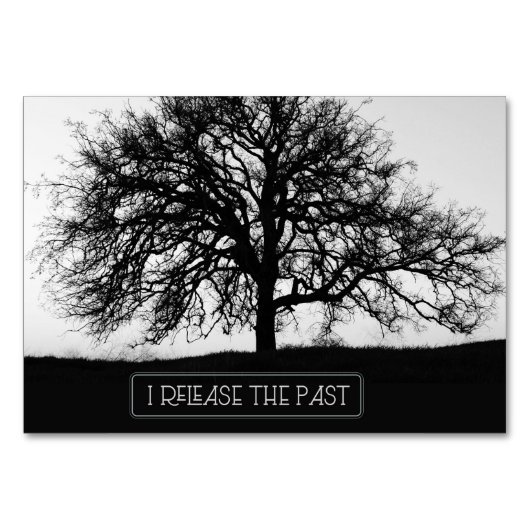 Die Vergangenheit loslassen Tischnummer (Vorderseite)