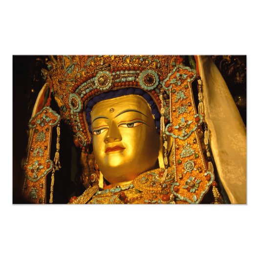 Die vergoldete Buddha-Statue, Jokhang Temple, Fotodruck (Vorne)