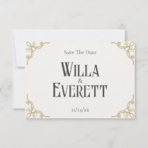 Die vergoldete Gartenhochzeit Save the Date Karte 