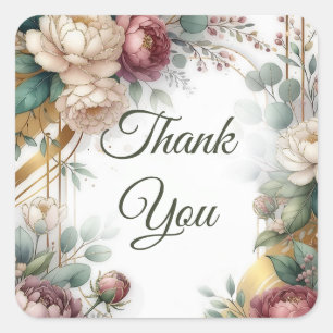 Die vergoldete Geheimnisvolle Garten Florale Hochz Quadratischer Aufkleber