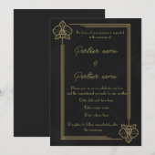 Die vergoldete Orchidee Einladung (Vorne/Hinten)
