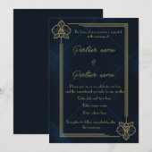 Die vergoldete Orchidee Einladung (Vorne/Hinten)