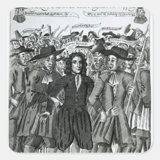 Die Verhaftung von Richter Jeffreys 1689 Quadratischer Aufkleber (Vorderseite)