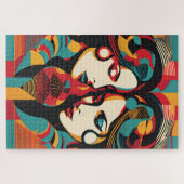 Die Verknüpfung, grafische Portraits zu Pop Art Puzzle (Horizontal)
