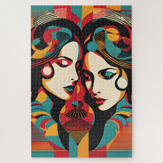 Die Verknüpfung, grafische Portraits zu Pop Art Puzzle (Vertikal)