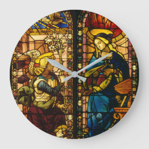Die Verkündigung in Mehrfarben Große Wanduhr