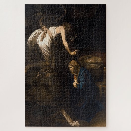 Die Verkündung (1608-1610) von Caravaggio Puzzle (Vertikal)