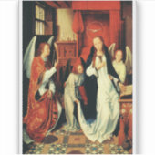 Die Verkündung der Jungfrau Mary durch Hans Memlin Aufkleber (Vorderseite)