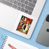 Die Verkündung der Jungfrau Mary durch Hans Memlin Aufkleber (Laptop mit iPhone)