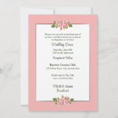 Die Verlängerung der Hochzeitsstimmung Rosa und We Einladung (Rückseite)