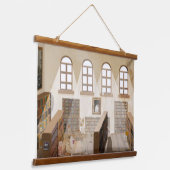 Die verlassene Bibliothek Wandteppich Mit Holzrahmen (Gewinkelt)