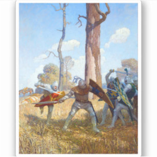Die Verlegung von Sir Lamorak, c. 1922 von N.C. Wy Aufkleber