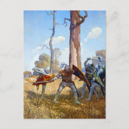 Die Verlegung von Sir Lamorak, c. 1922 von N.C. Wy Postkarte (Vorderseite)