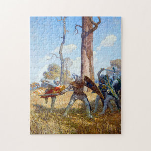 Die Verlegung von Sir Lamorak, c. 1922 von N.C. Wy Puzzle